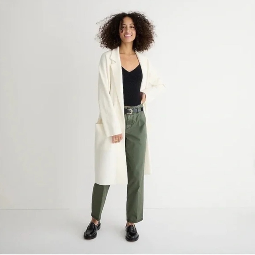 J. Crew ivory cream Sweater Coat Ella cardigan jacket $198 large Anthropologie
